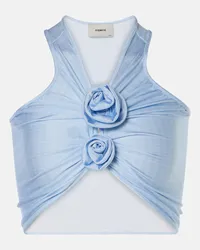 COPERNI Top cropped con applicazioni floreali Blu