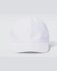 Loro Piana Cappello da baseball in lino Bianco