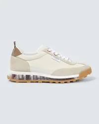 Thom Browne Sneakers Tech Runner con suede Beige