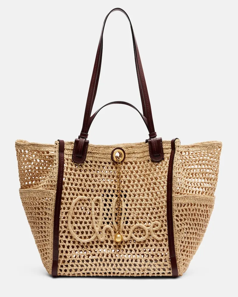 Chloé Chloé Shopper Iconic Large in rafia Beige