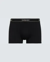 Saint Laurent Boxer in jersey di cotone con logo Nero