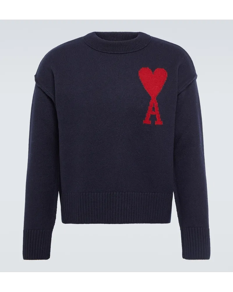 AMI Paris Pullover Ami De CÅur in lana Blu
