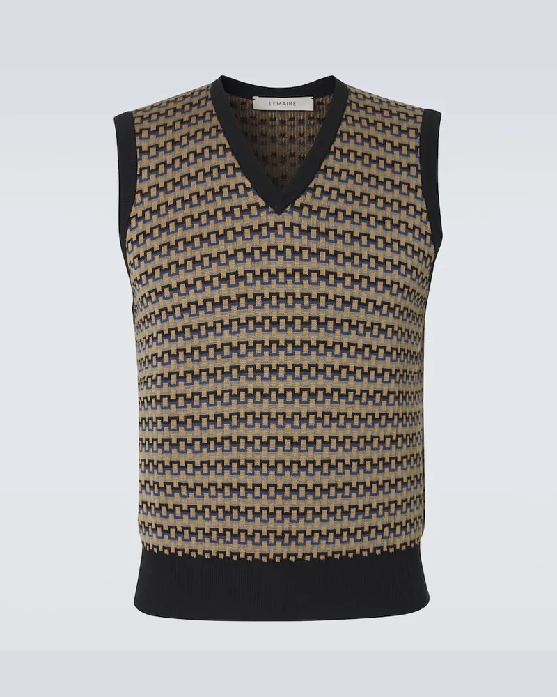 Christophe Lemaire Gilet in jacquard di cotone Beige