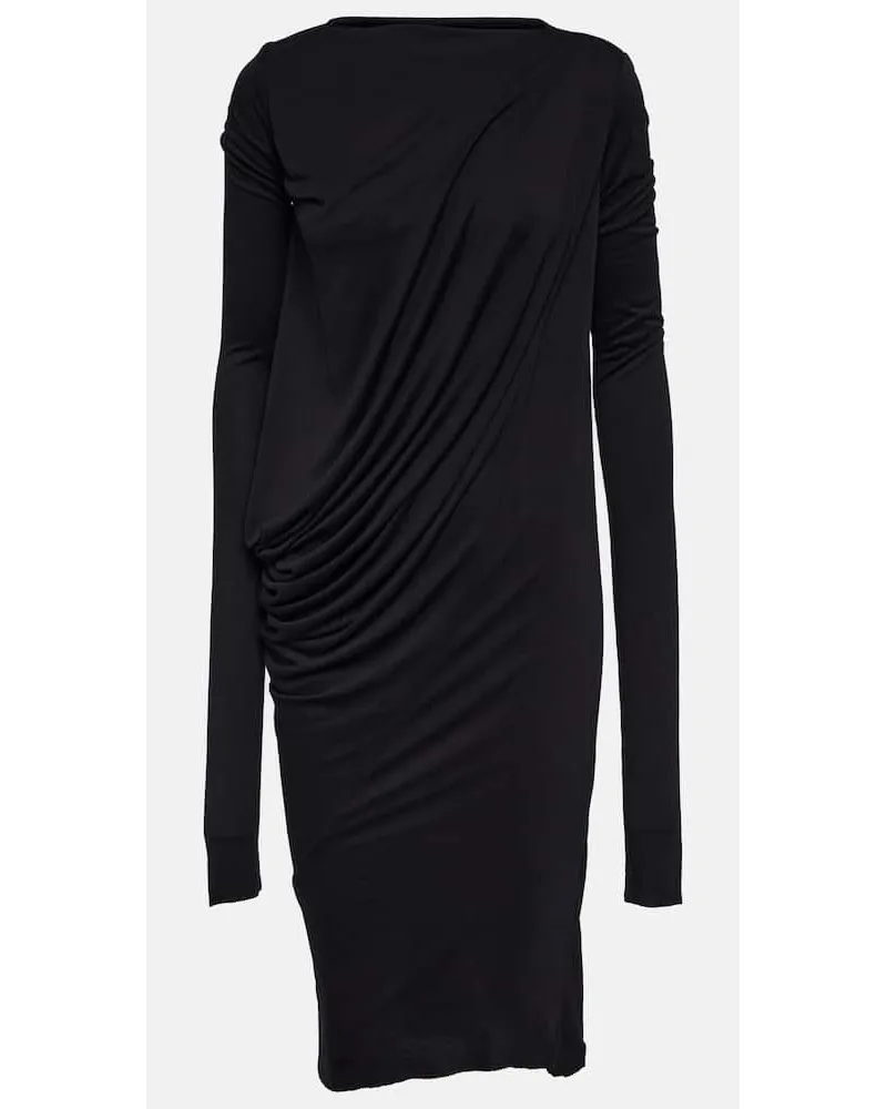 Rick Owens Lilies - Abito midi in jersey Nero