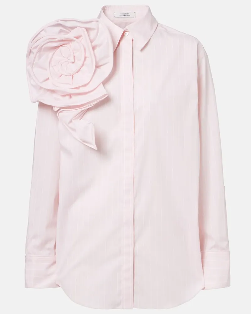 Dorothee Schumacher Blusa Power in misto cotone a righe Rosa