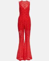 Elie Saab Jumpsuit a gamba larga in pizzo guipure Rosso