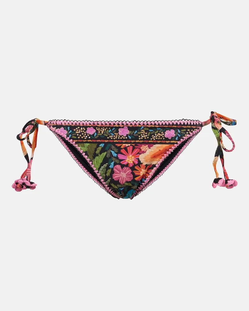 FARM Rio Slip bikini Stitched Garden Tapestry Multicolore