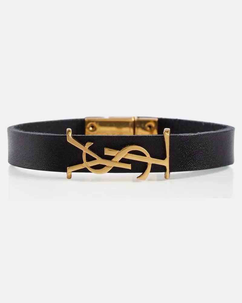 Saint Laurent Bracciale Opyum in pelle Nero
