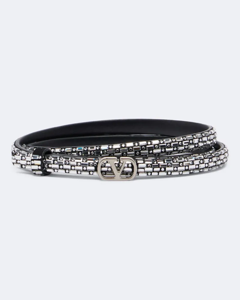 Valentino Garavani Cintura VLogo in pelle Nero