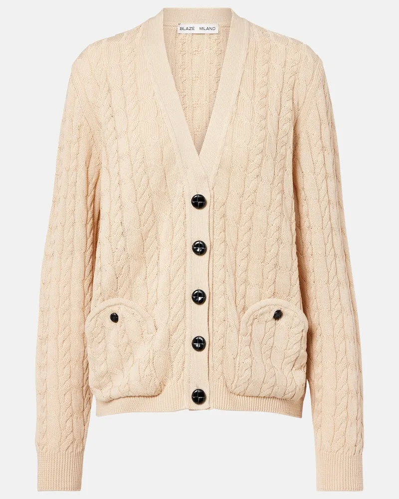 Blazé Milano BlazÃ© Milano Cardigan Ket in cotone a trecce Beige