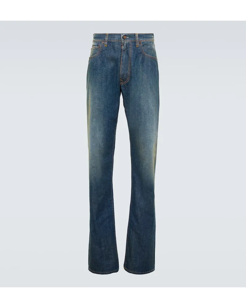 Maison Margiela Jeans regular a vita media Blu