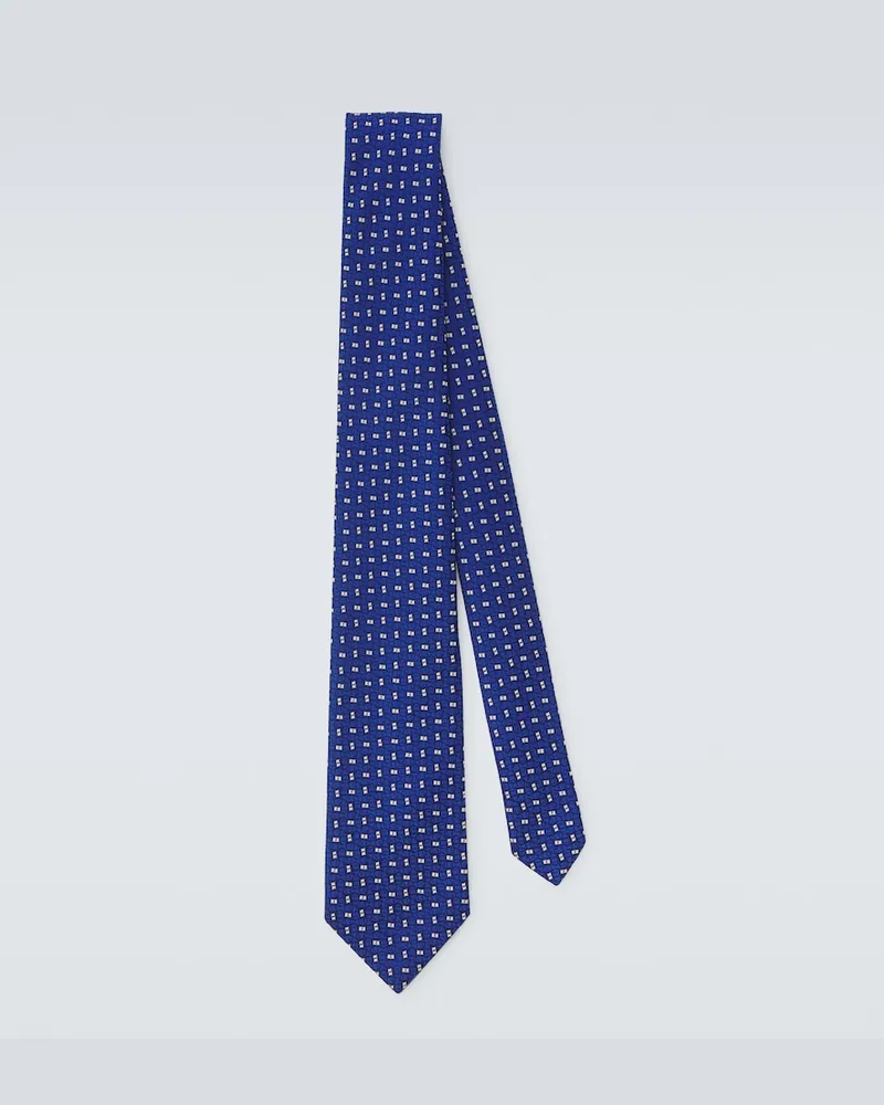 Charvet Cravatta in jacquard di seta Blu