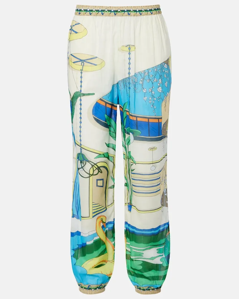 Tory Burch Pantaloni in cotone con stampa Multicolore