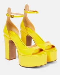 Valentino Garavani Sandali VLogo Signature in vernice con plateau Giallo