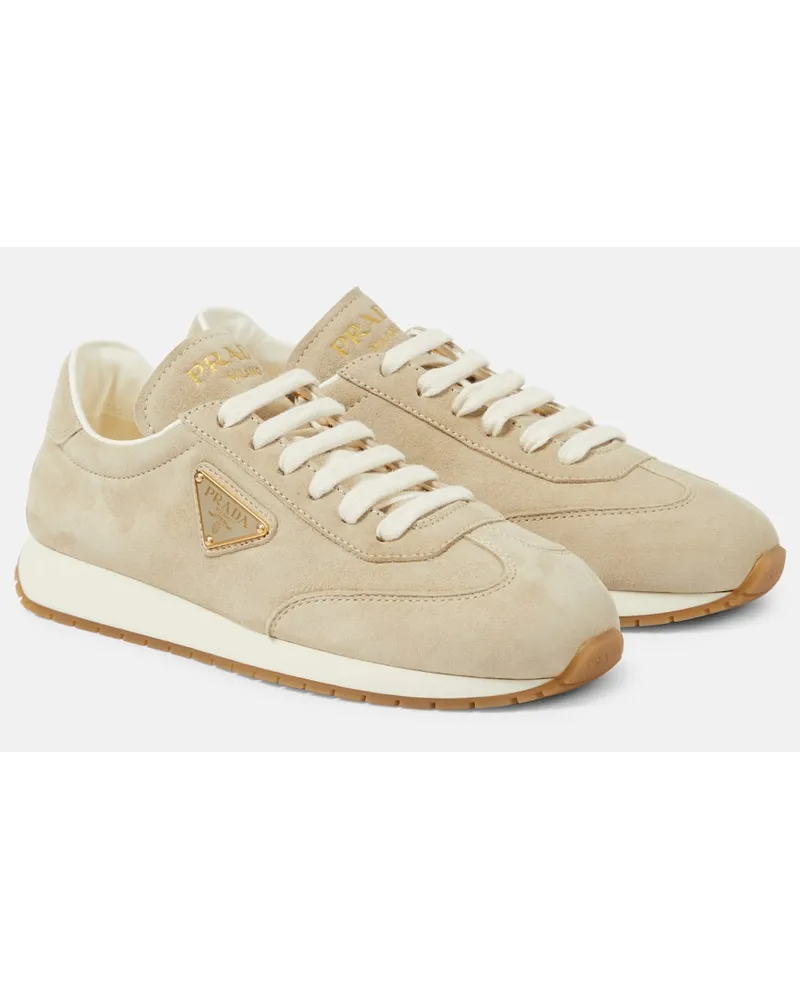 Prada Sneakers Rank in suede Neutro