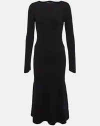 Victoria Beckham Abito midi in misto lana Nero