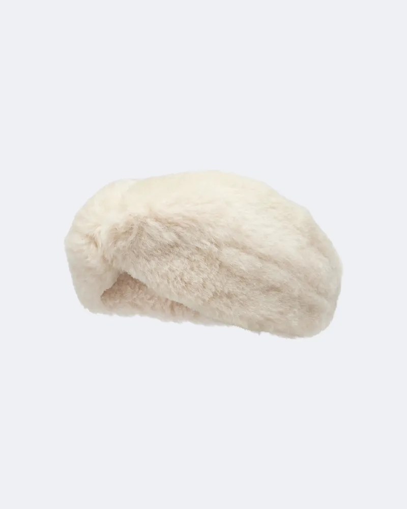 Max Mara Fascia per capelli in alpaca, lana e seta Bianco