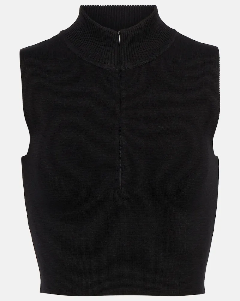 Live The Process Top cropped Petra con mezza zip Nero
