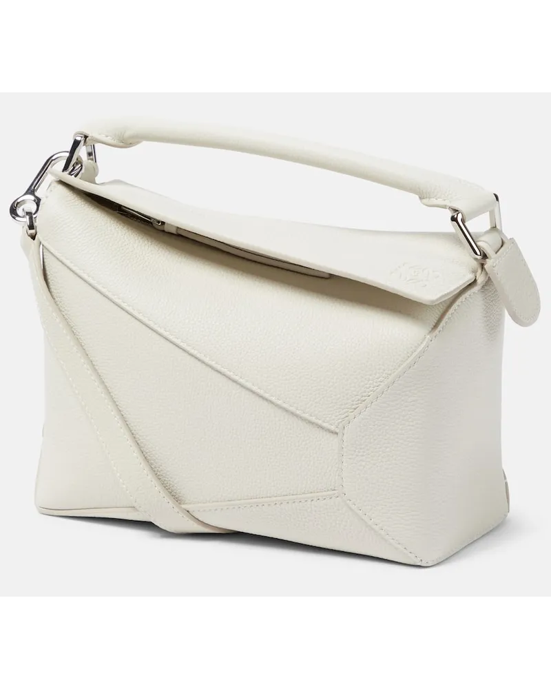 Loewe Borsa a spalla Puzzle Small in pelle Bianco