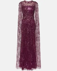 Jenny Packham Abito lungo Ruby con paillettes Rosso