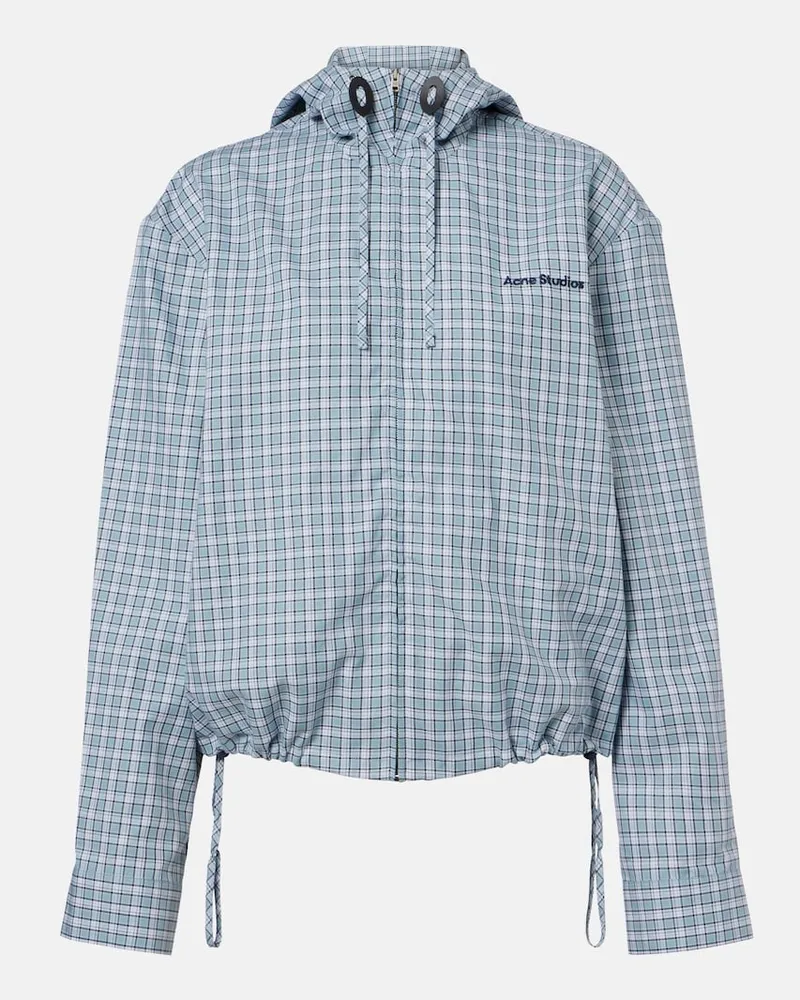 Acne Studios Giacca in tessuto tecnico a quadri Blu