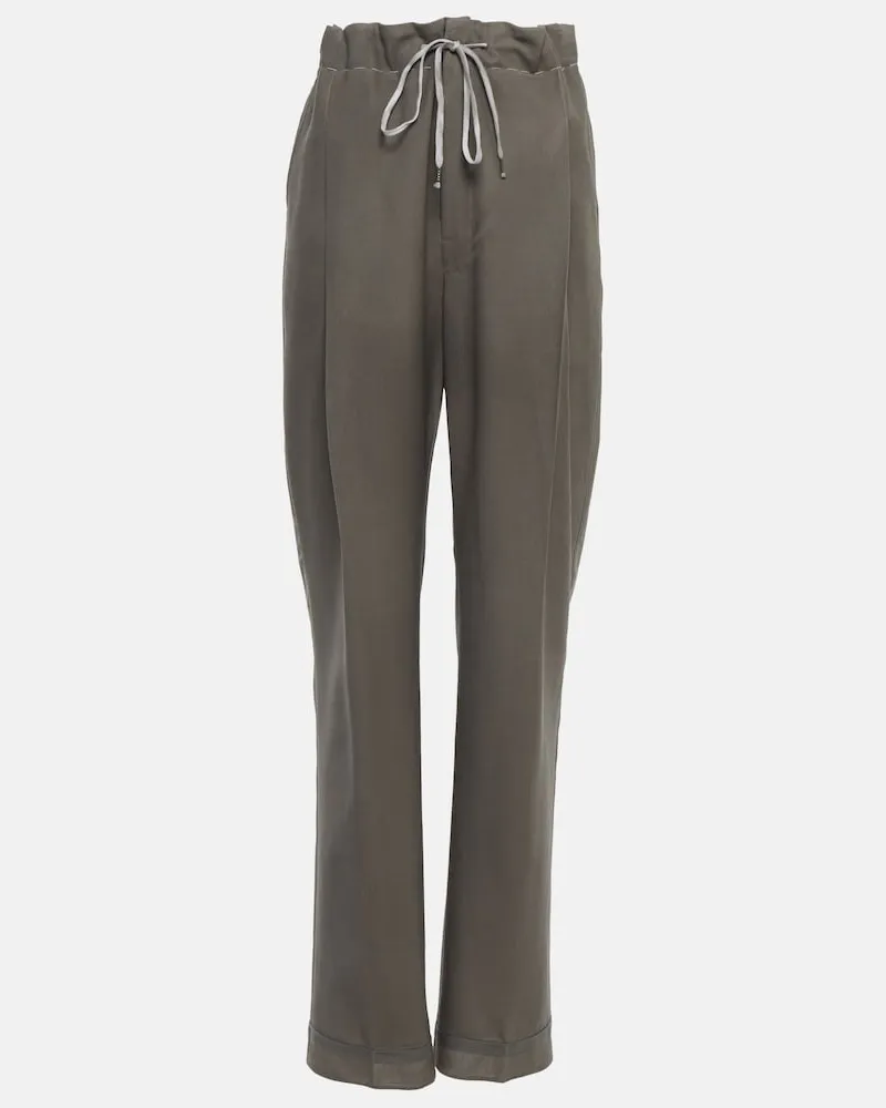 Maison Margiela Pantaloni in lana a gamba larga Grigio