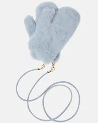 Max Mara Muffole Ombrato in teddy Blu