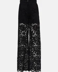 Dolce & Gabbana Pantaloni in pizzo a vita alta Nero