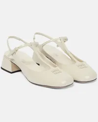 Miu Miu Pumps slingback in vernice Bianco