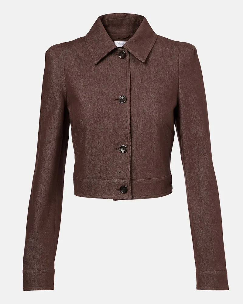 Max Mara Giacca cropped Carpa in cotone Marrone