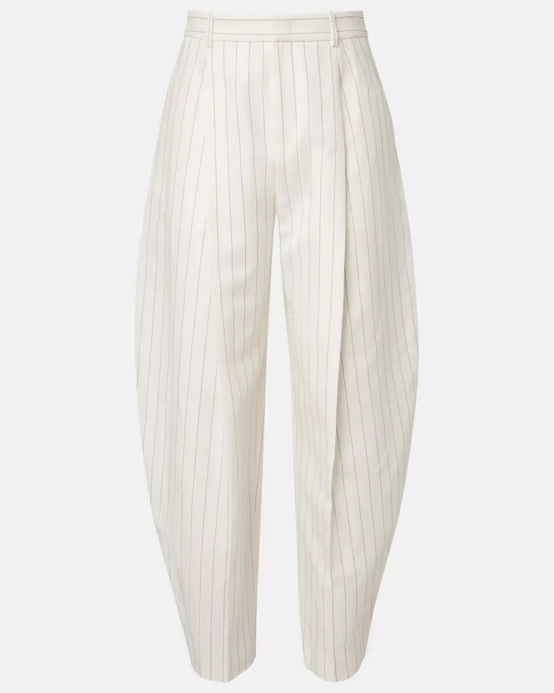 Ralph Lauren Pantaloni Harlo in misto cotone a righe Bianco
