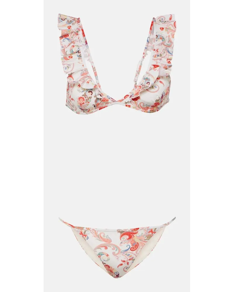 Etro Bikini con stampa paisley Bianco