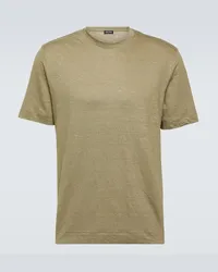 Ermenegildo Zegna T-shirt in jersey di lino Verde