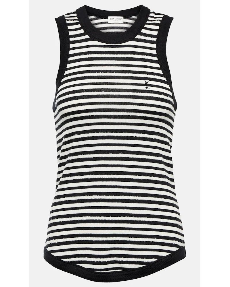 Saint Laurent Tank top Cassandre in jersey a righe Multicolore