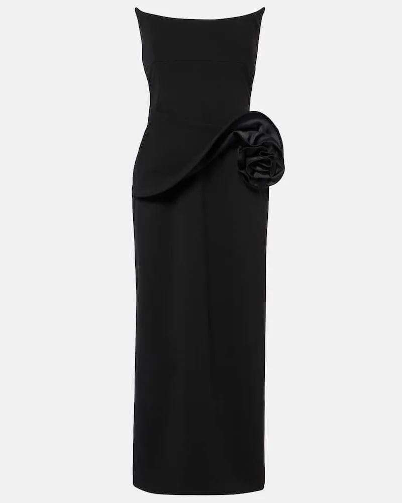 Magda Butrym Abito midi bustier con applicazione Nero