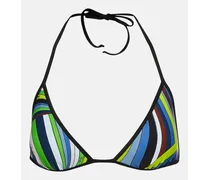 Top bikini a triangolo con stampa