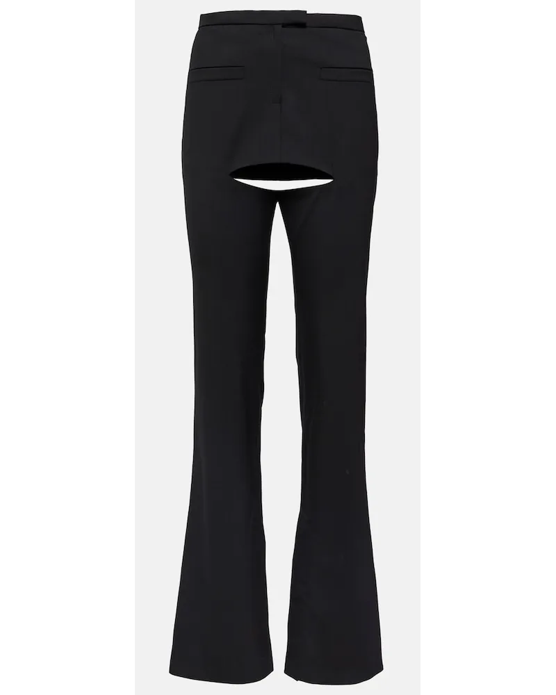 Courrèges CourrÃ¨ges Pantaloni flared in misto lana con cut-out Nero