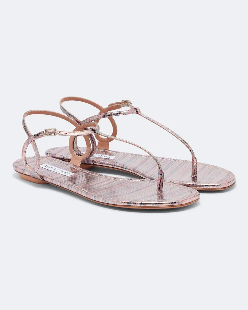 Aquazzura Sandali infradito Almost Bare in pelle Rosa