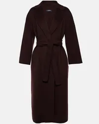 Max Mara Cappotto in lana vergine con cintura Borgogna