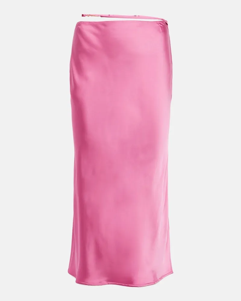 Jacquemus Gonna midi Notte in raso Rosa