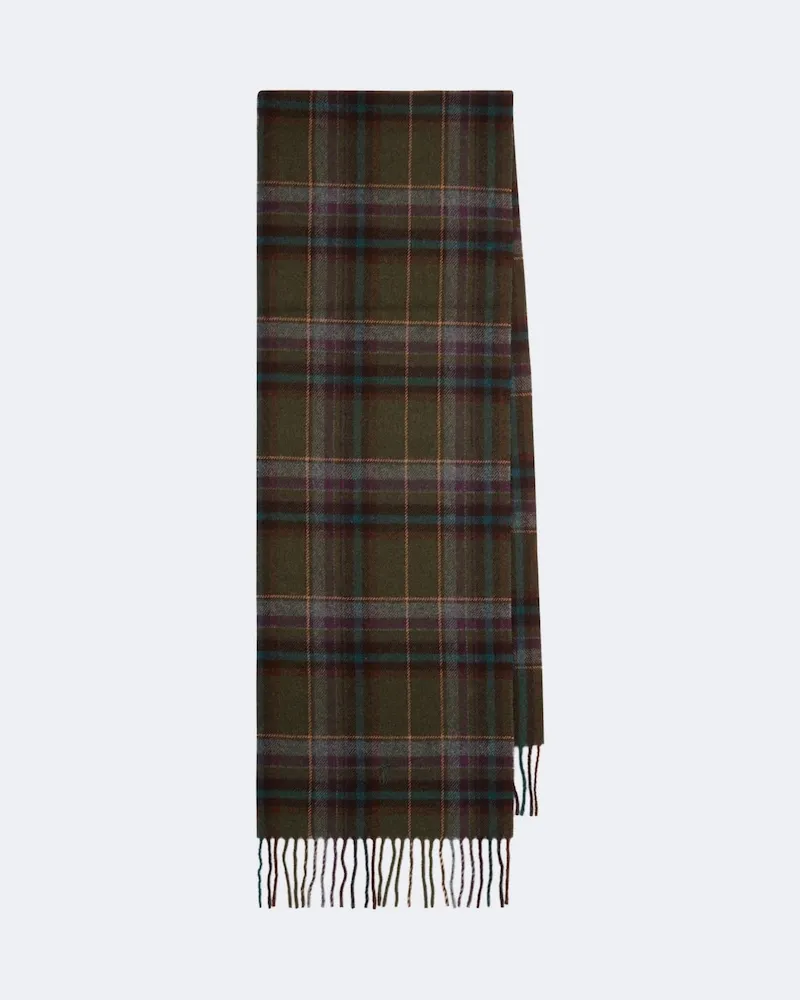 Ralph Lauren Sciarpa in lana a quadri con frange Verde