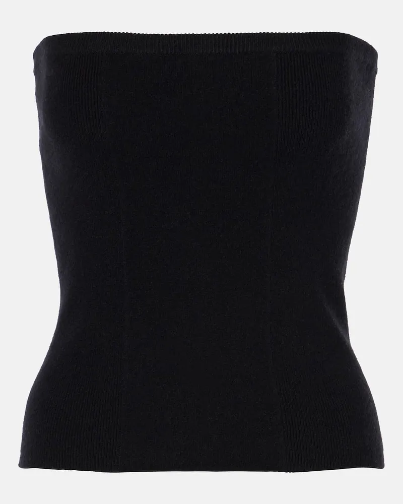 Lisa Yang Top a fascia Ami in cashmere Nero