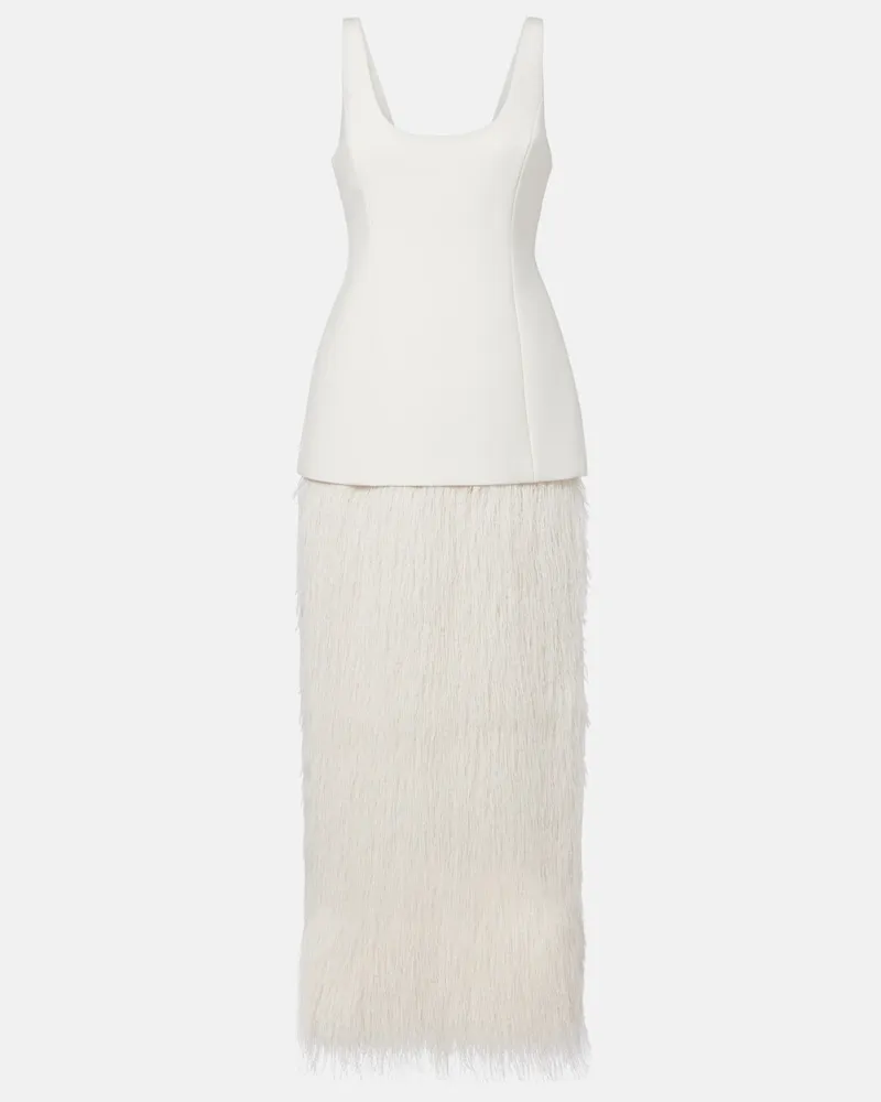 Róhe Róhe Sposa – Abito lungo in misto lana con frange Bianco
