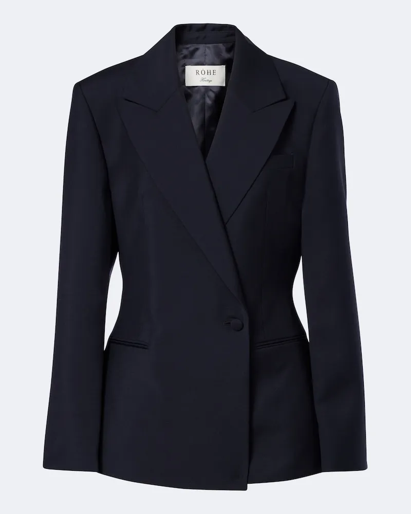 Róhe Róhe Blazer doppiopetto in lana e mohair Blu
