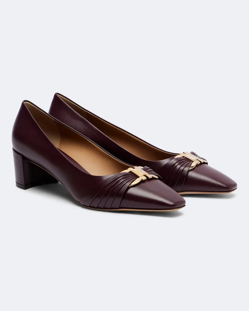 Ferragamo Pumps Tillya in pelle Borgogna