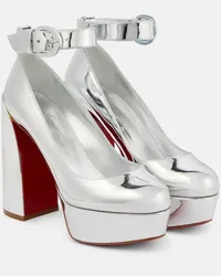 Christian Louboutin Pumps Movidastrap in pelle metallizzata Argento