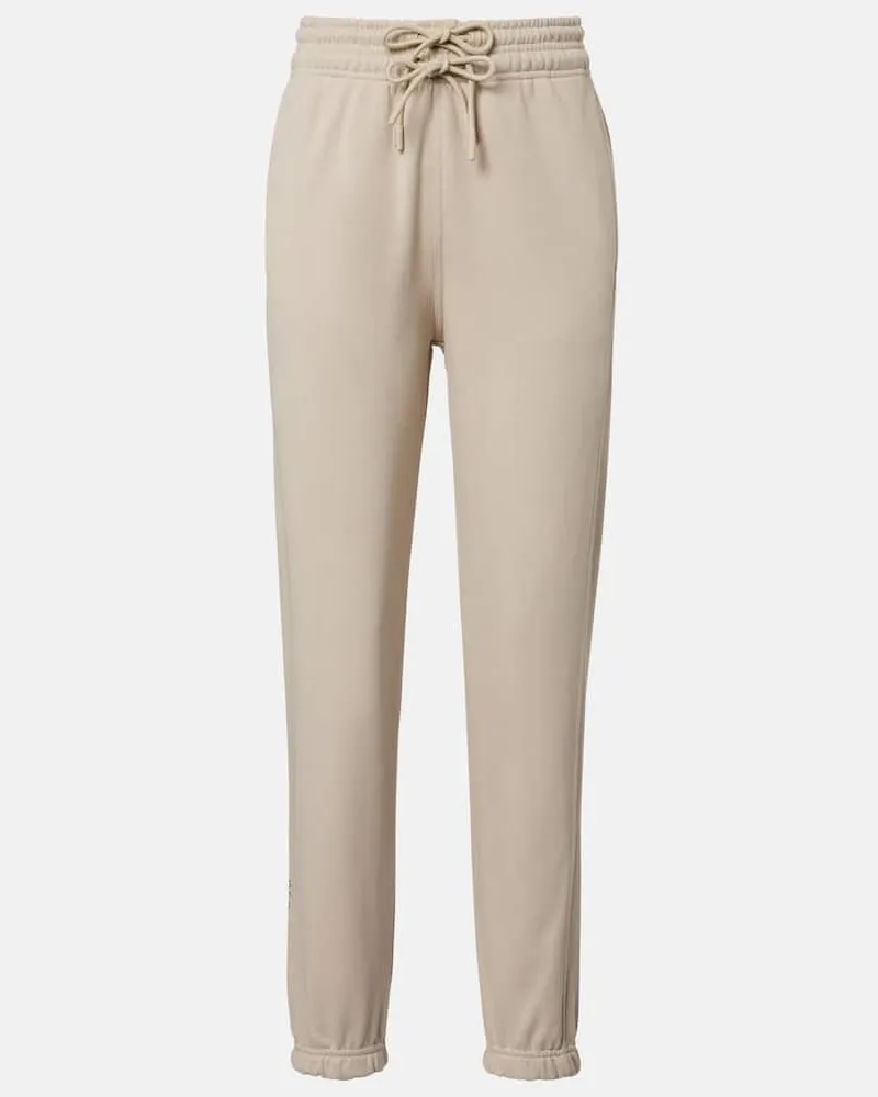 adidas Pantaloni sportivi in cotone con logo Beige