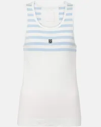 Givenchy Top in cotone a righe con logo Bianco