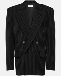 Saint Laurent Blazer gessato in lana Nero