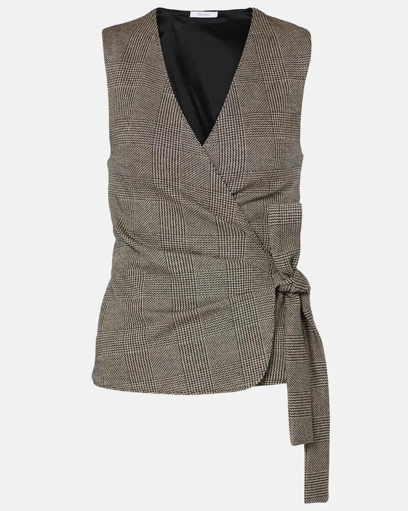 Max Mara Top a portafoglio Adige in misto lana Nero